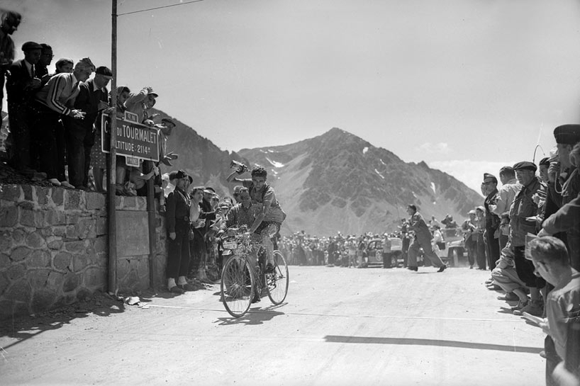 Spanish cycling kegend Federico Bahamontes on Tourmalet at Tour de France 1954 