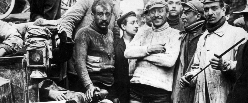 The winner of the first Tour de France Maurice Garin and other riders at Tour de France 1903