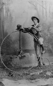 how to pose with a high wheel bike