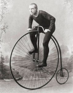 the funny penny-farthing bicycle 