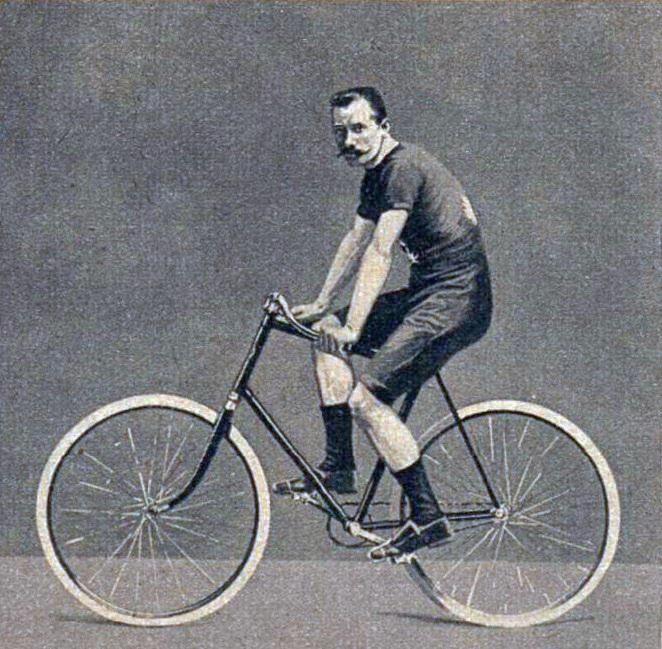 Henri Desgrange in 1893 as an active athlete, a world record holder cyclist