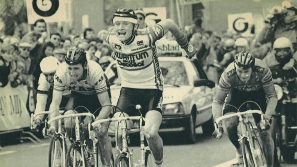 Iconic spring classic monuments moments Adrie van der Pole wins Tour of Faknders. Ronde van Vlaanderen 1986