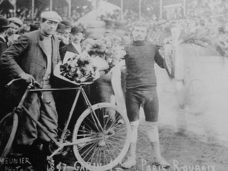 Maurice Garin after winnig the 2nd Paris-Roubaix in 1897