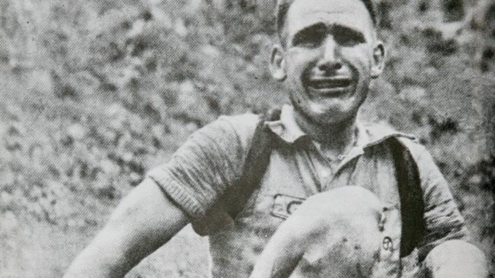 Wim van Est after he fell into a 70 meter deep ravine in the 13th stage of Tour de France 1951