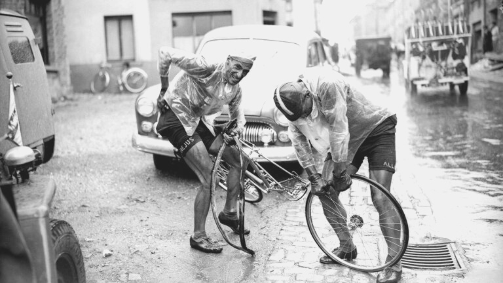 Vintage cycling image of the day on PelotonTales: Ferdi Kübler and Emilio Croci Torti at the Tour de France 1950