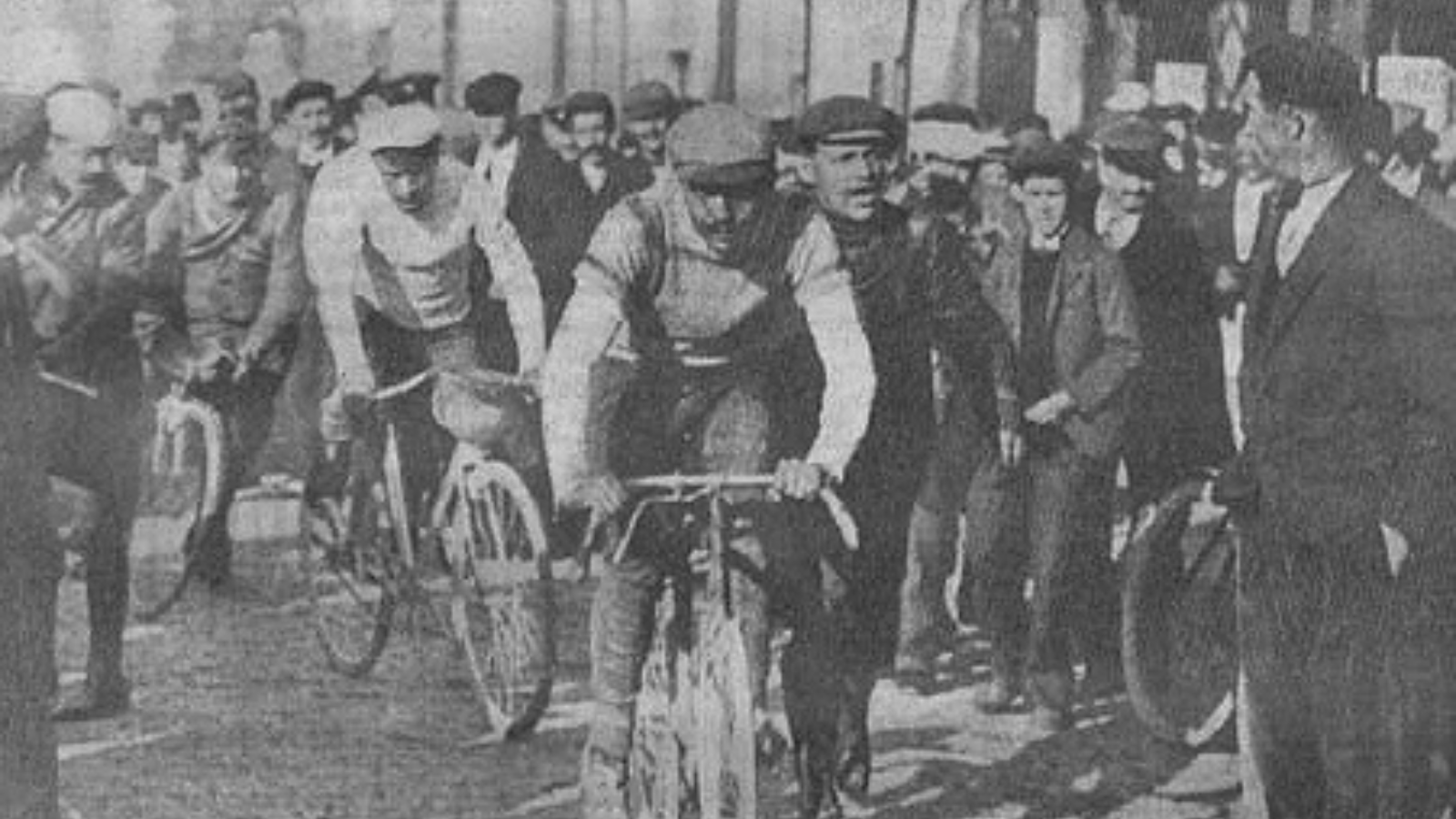 Cyclists at the Tour de France 1904, which was marred by serious cheating scandals