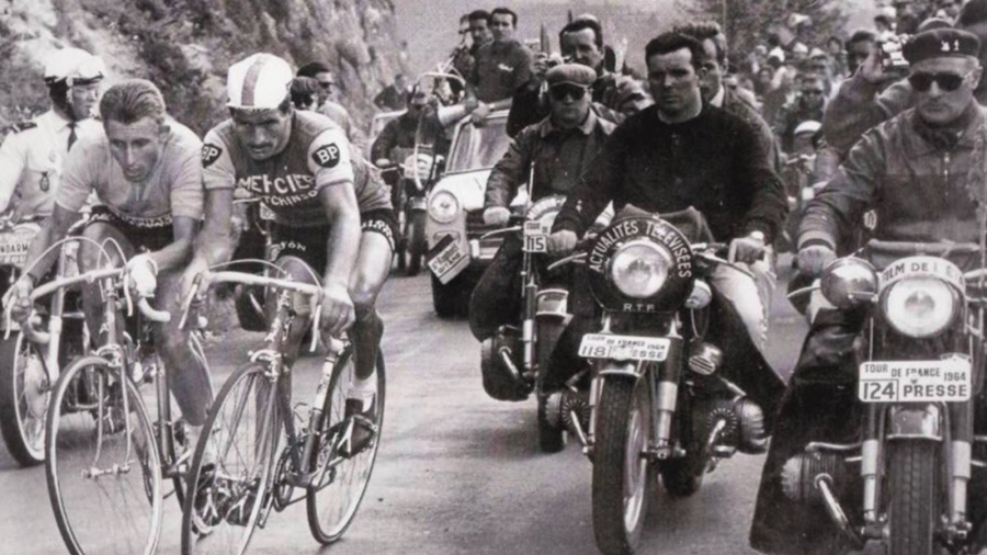 Raymond Poulidor and Jacques Anquetil on the Puy de Dôme, Tour de France 1964