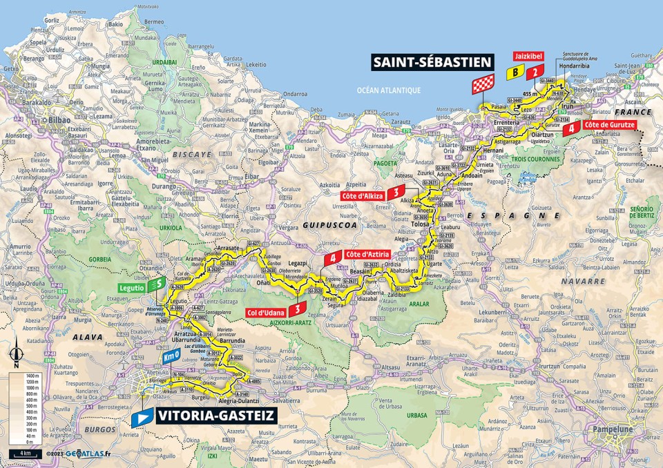 Map of Tour de France stage 2