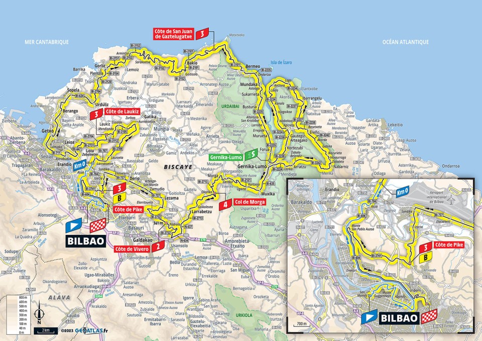 Tour de France 2023 stage 1 map