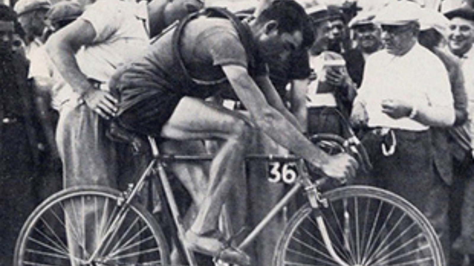 French cyclist Antonin Magne is about to start his first imdividual time trial at the Tour de France in 1934
