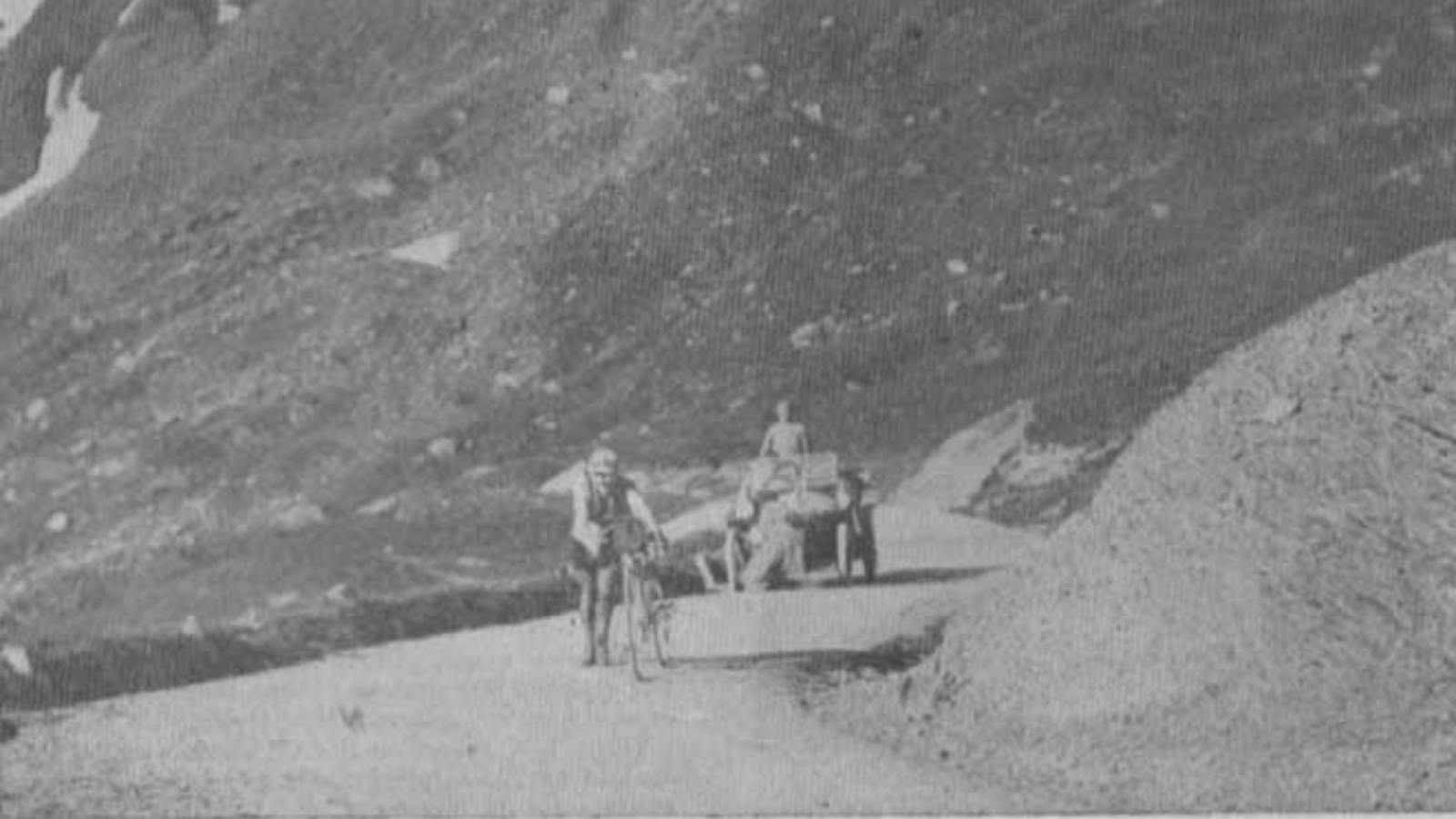 French cyclist Octave Lapize, overall winner of the race climbing the Tourmalet at Tour de France 1910