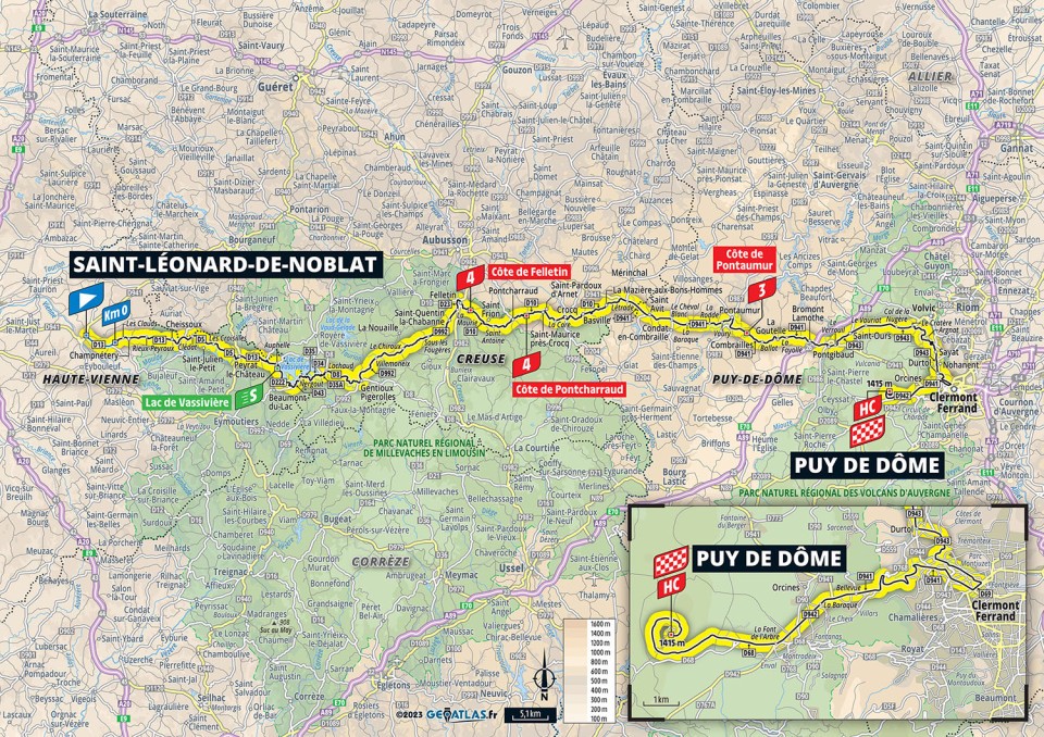 Map of stage 9 of tour de france 2023