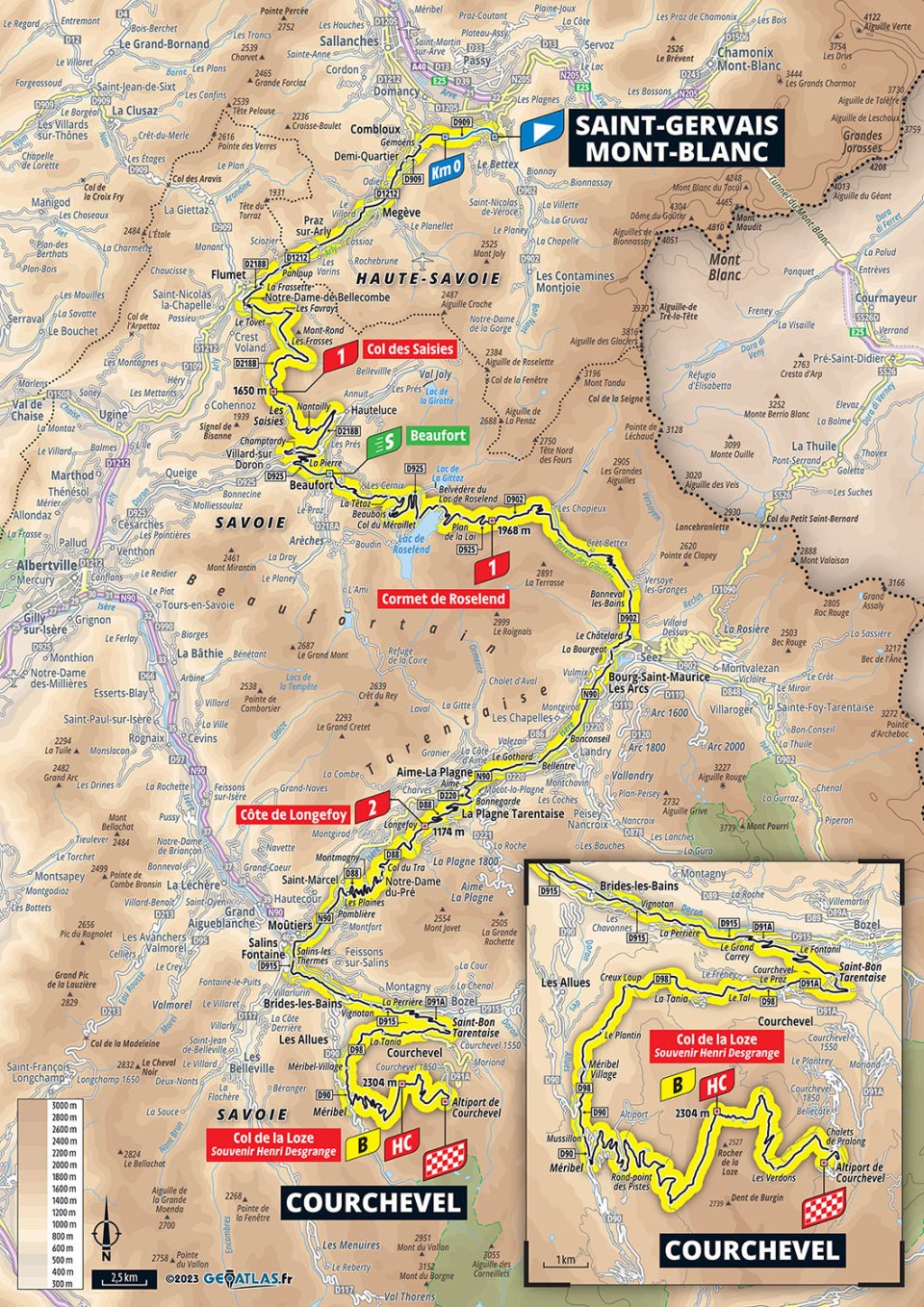 Map of the 17th stage of Tour de France 2023