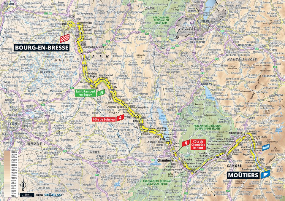 Mapof the18th stage of Tour de France 2023