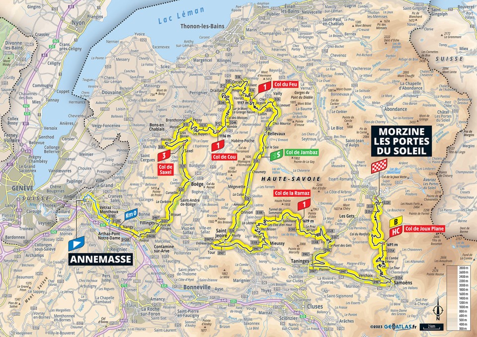 Map of Tour de France 2023 Stage 14