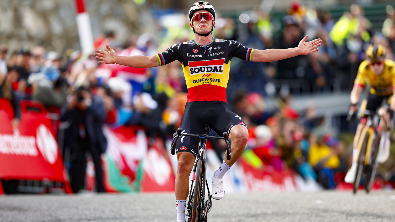 Begian cycling superstar Remco Evenepoel wins the 3rd stage of Vuelta a Espana 2023 on a summit finish in Andorra
