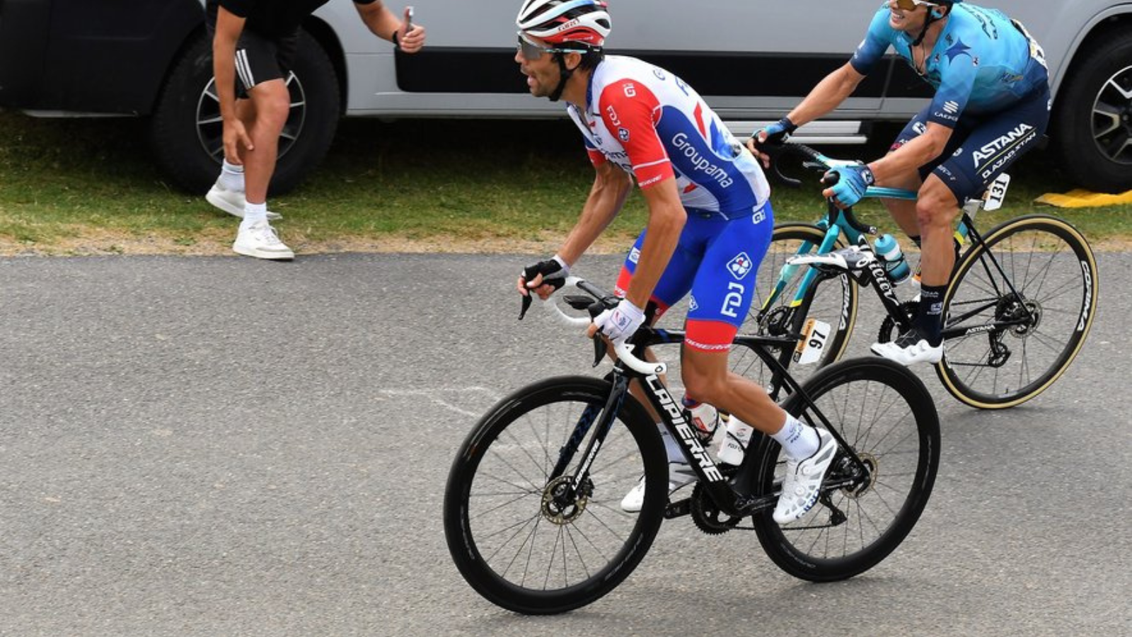 French cyclis Thibaut Pinot on the Horquette d'Ancizan at Tour de France 2022