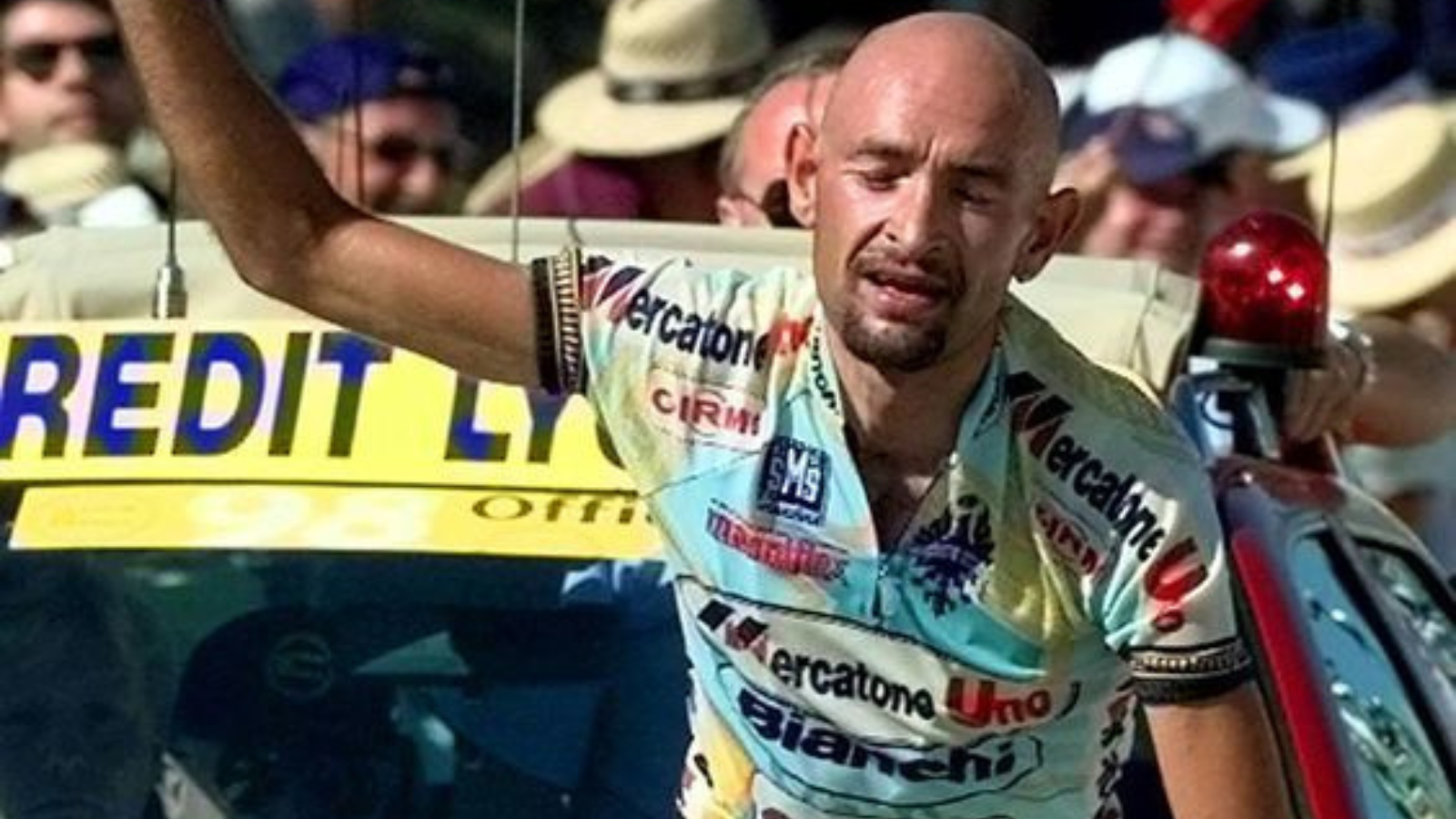 Italian rider Marco Pantani wins the Tour de France stage finishing on Plateau de Beille for the first time in 1998.