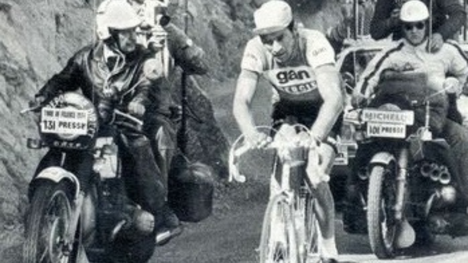 Raymond Poulidor in the Pla d'Ated at the Tour de France in 1974