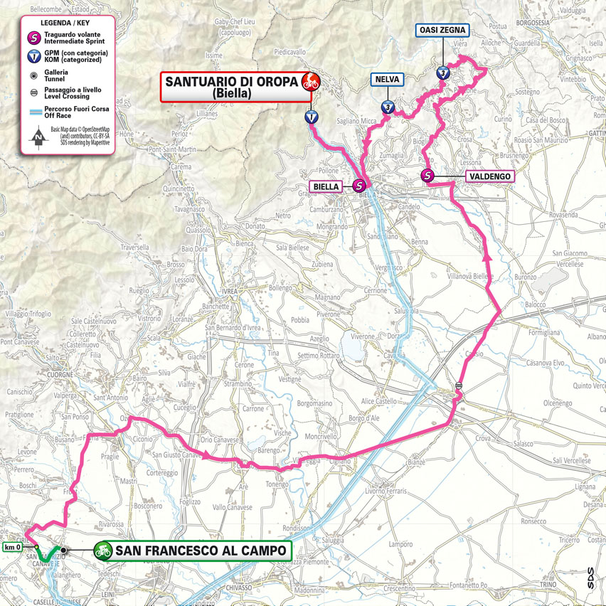 Map of the 2nd stage of Giro d'Italia 2024